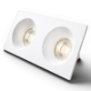 Socle spot duo carré simple blanc