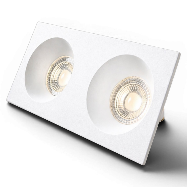 Socle spot duo carré simple blanc