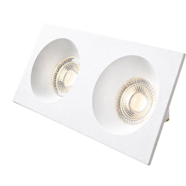 Socle spot duo carré simple blanc
