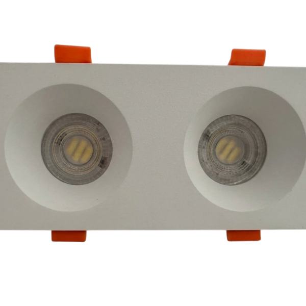 Socle spot duo carré simple blanc